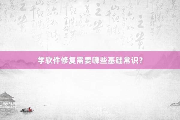学软件修复需要哪些基础常识？