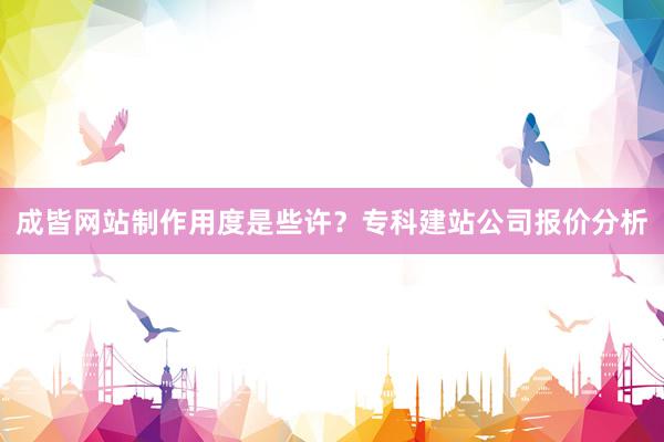 成皆网站制作用度是些许？专科建站公司报价分析