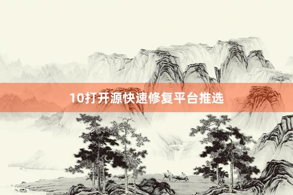 10打开源快速修复平台推选