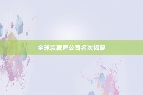 全球装藏匿公司名次揭晓