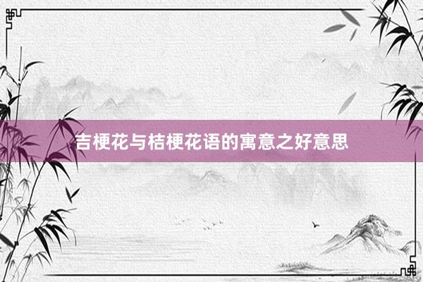 吉梗花与桔梗花语的寓意之好意思