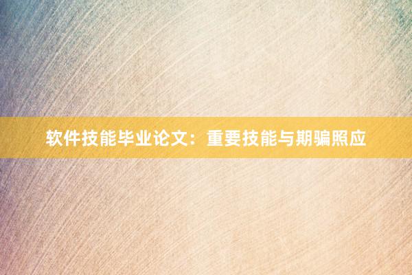 软件技能毕业论文：重要技能与期骗照应
